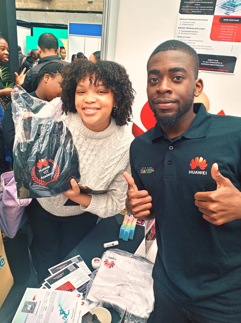 With the lucky draw winner at the Huawei ICT Roadshow
